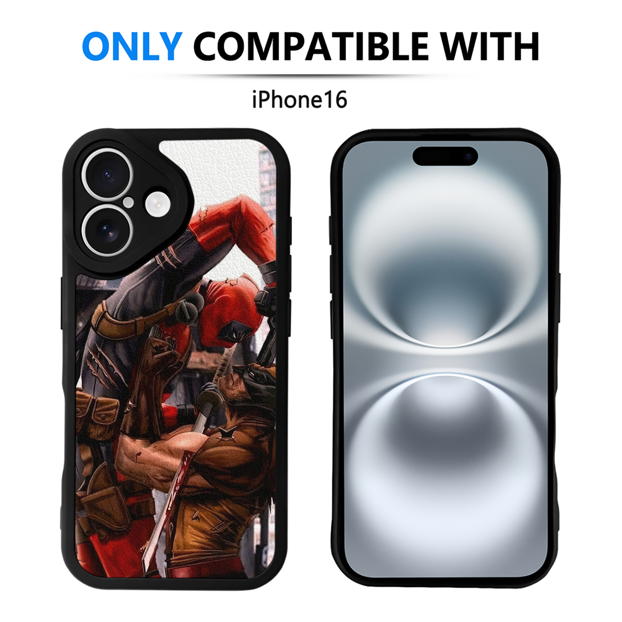 （画像用） Deadpool デッドプール 【iPhone 16シリーズ対応】シリコンスマホケース（レザー調） 材質：シリコン
